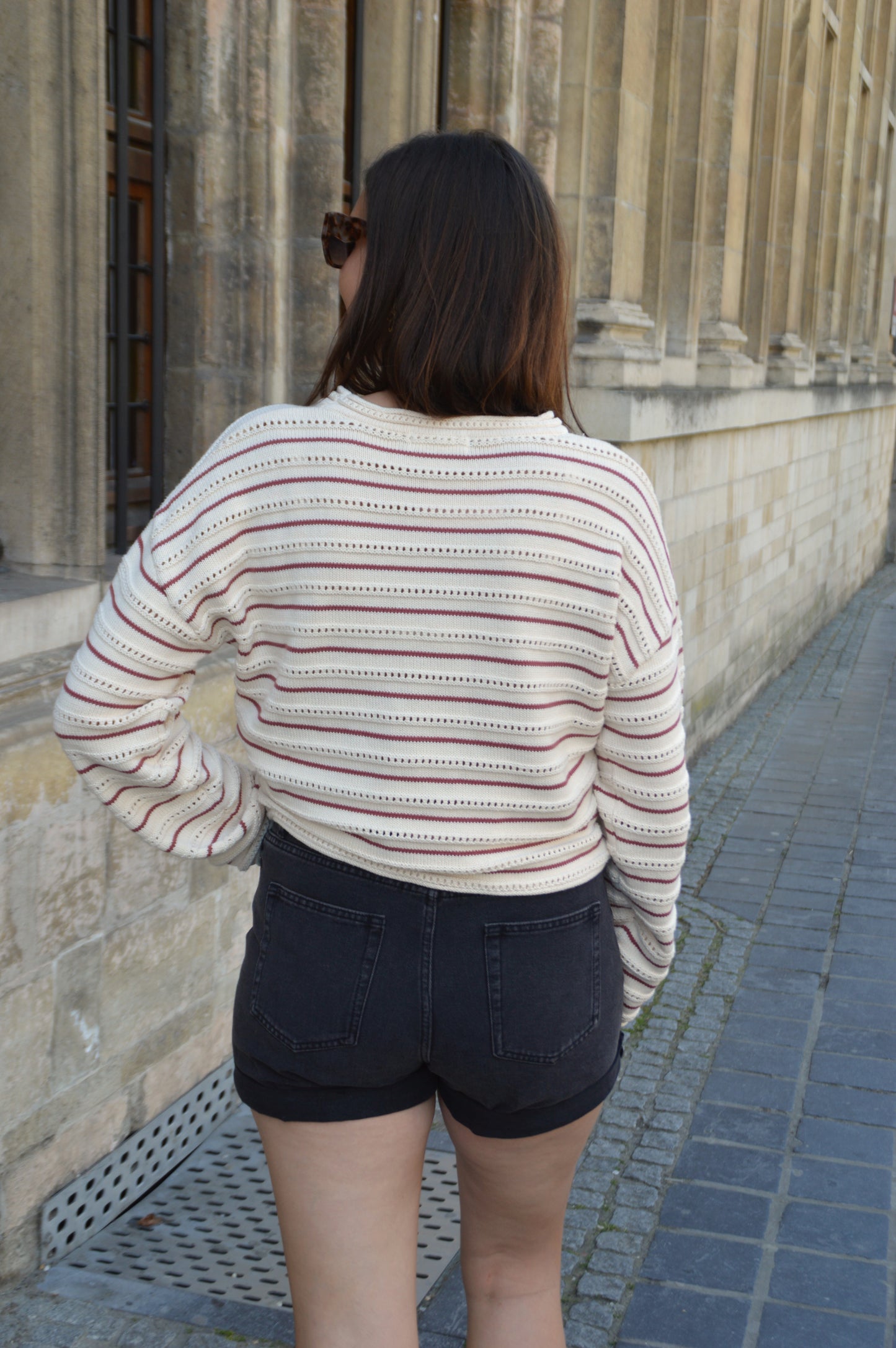 Gestreept truitje oudroze