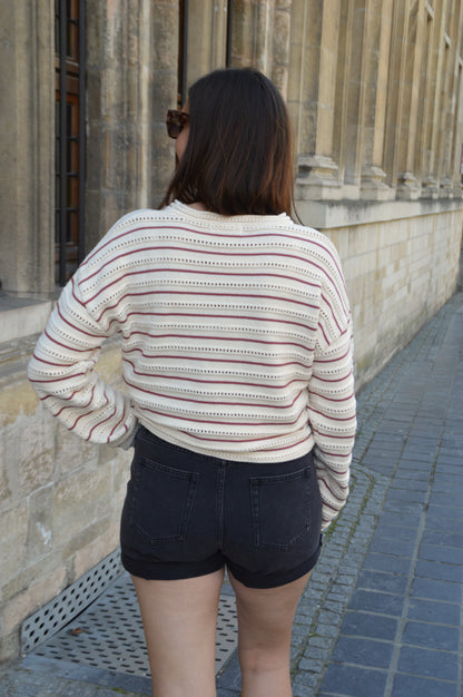 Gestreept truitje oudroze