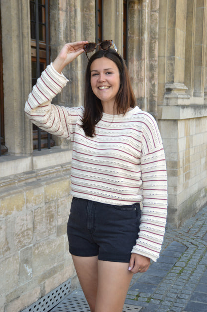 Gestreept truitje oudroze