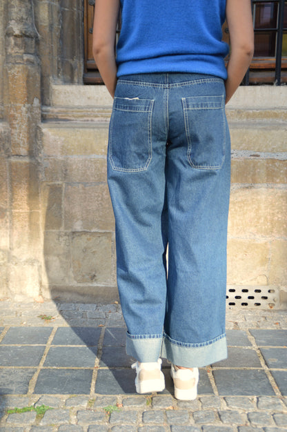 Blauwe jeansbroek