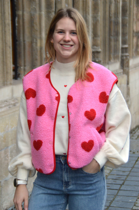 Teddy vestje hartjes