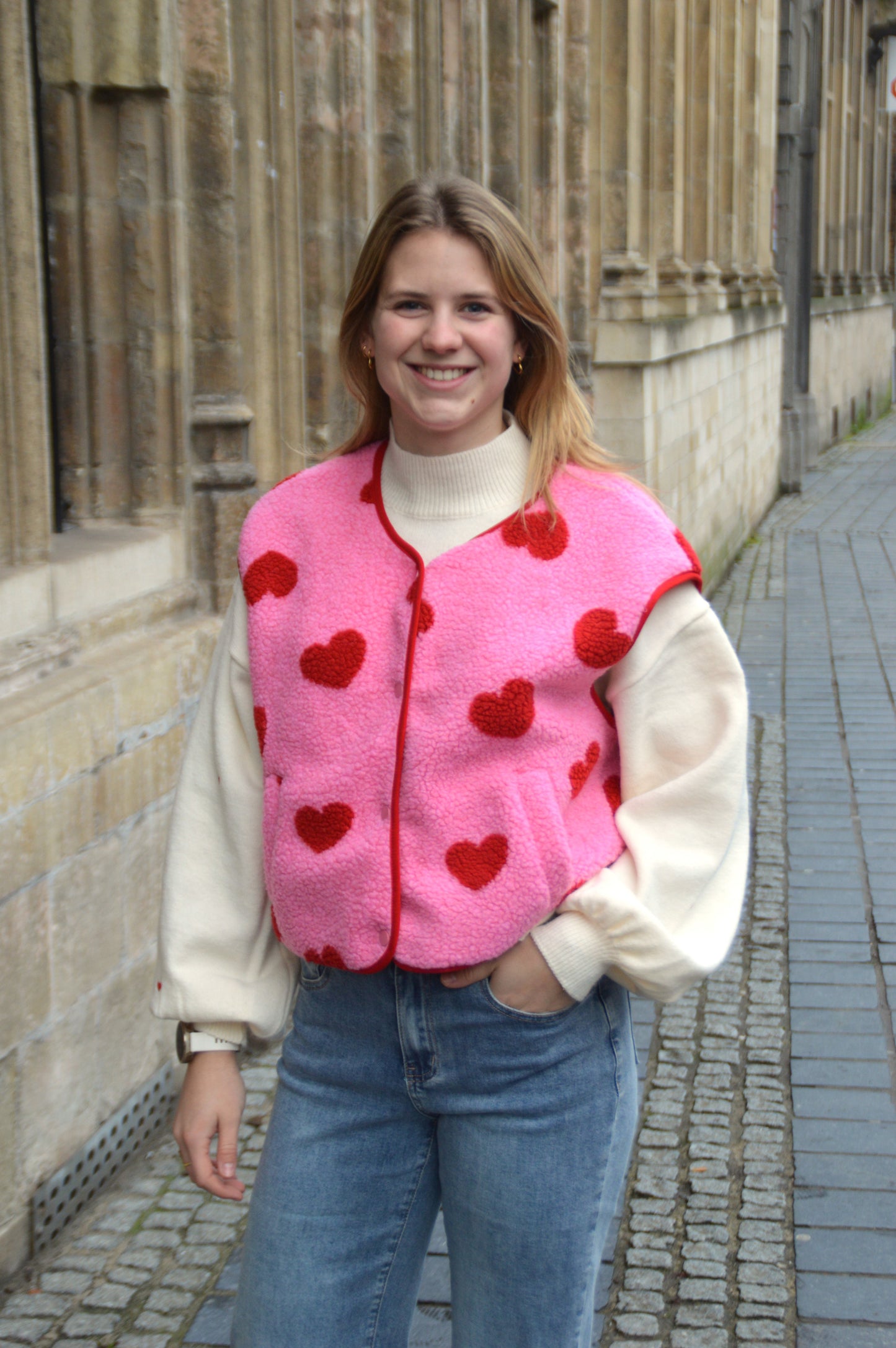 Teddy vestje hartjes