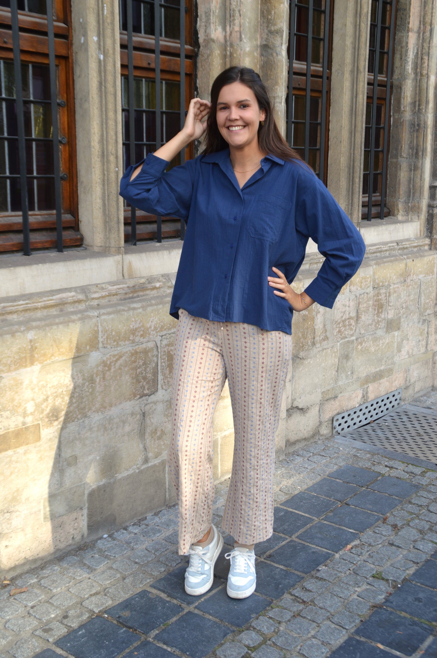 Beige broek bloemetjes