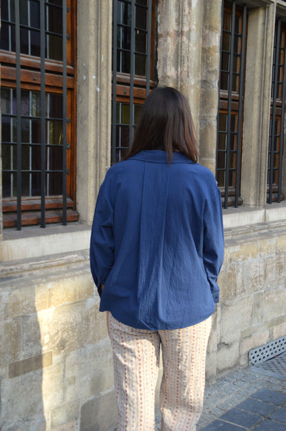 Blauwe blouse