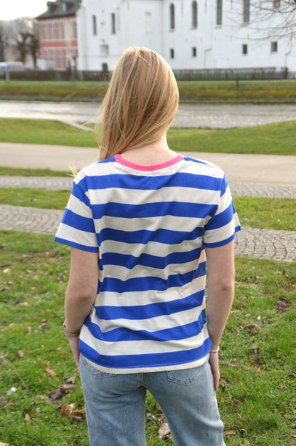 T-shirt streepjes wit-blauw