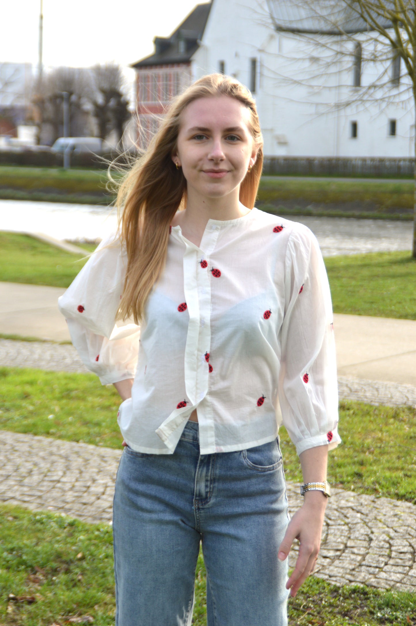 Blouse lieveheersbeestjes