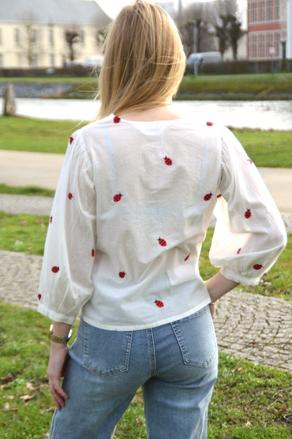 Blouse lieveheersbeestjes
