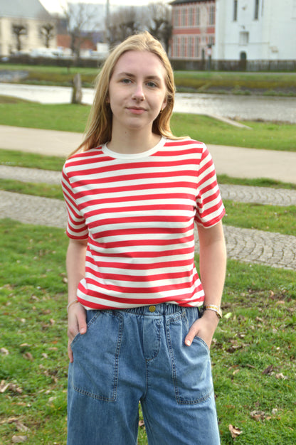 Gestreepte T-shirt rood-wit