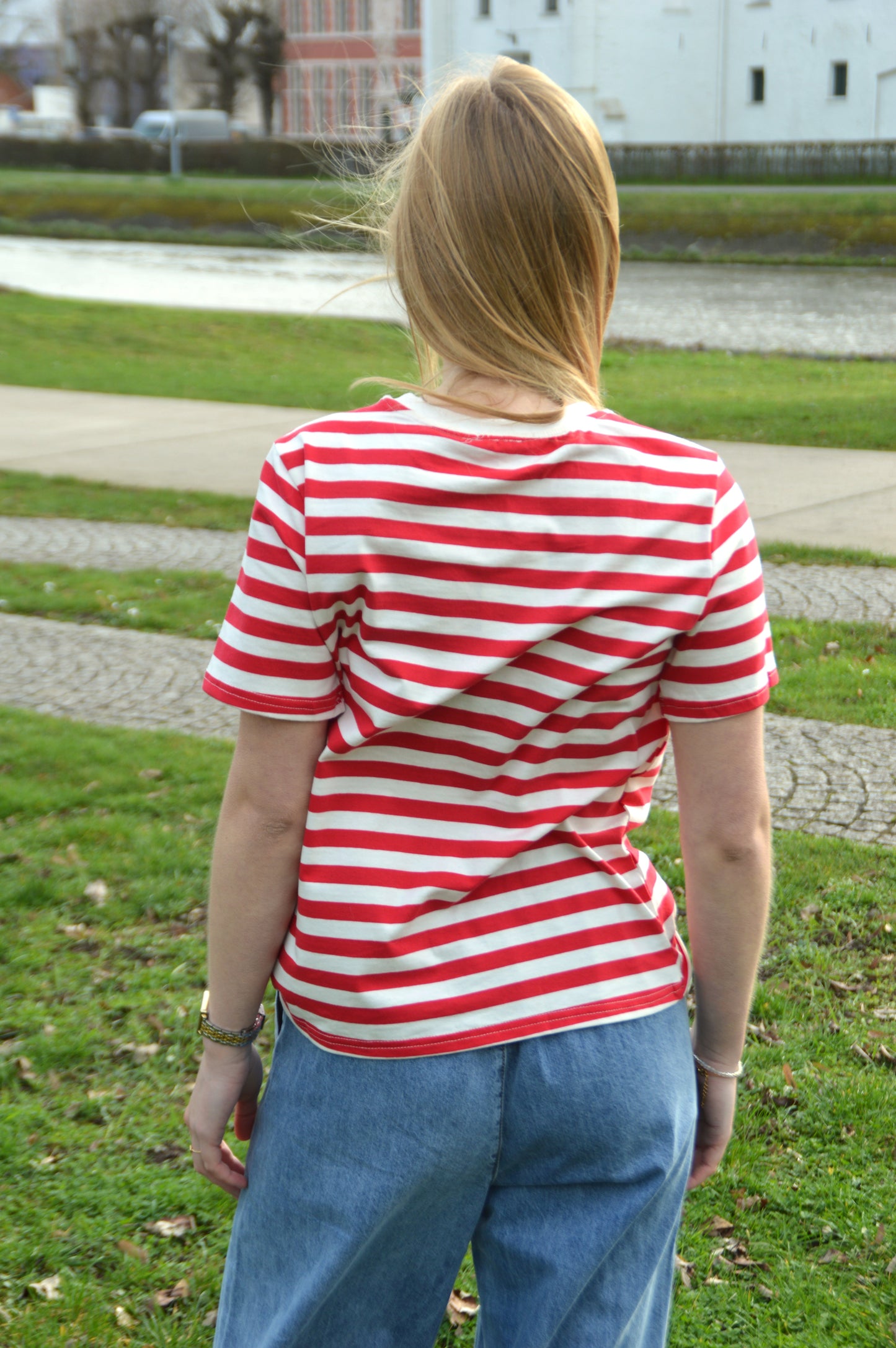 Gestreepte T-shirt rood-wit