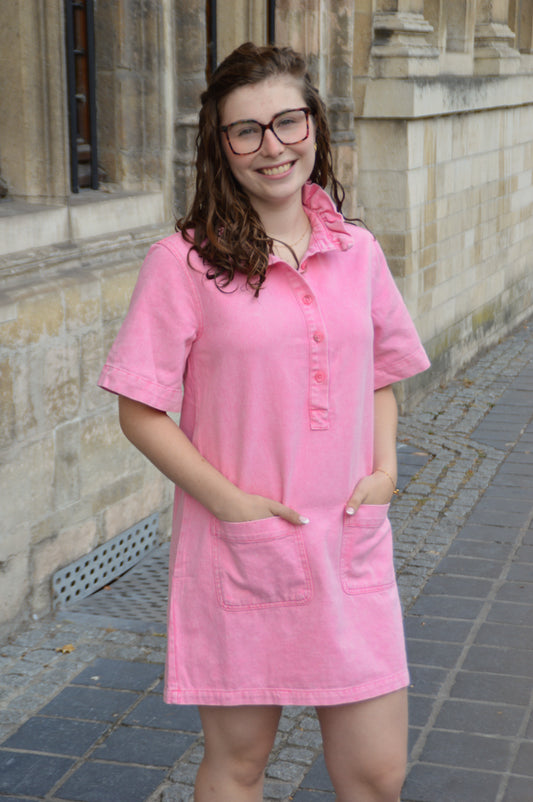 Jeanskleedje roze