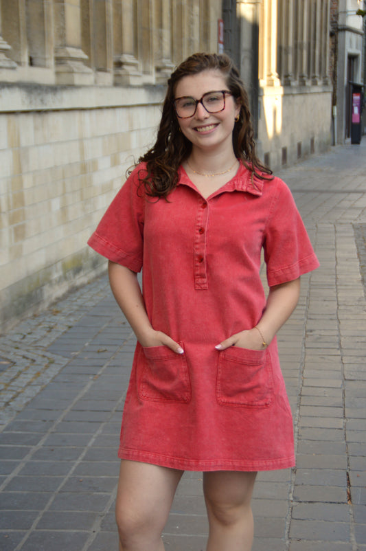 Rood jeanskleedje