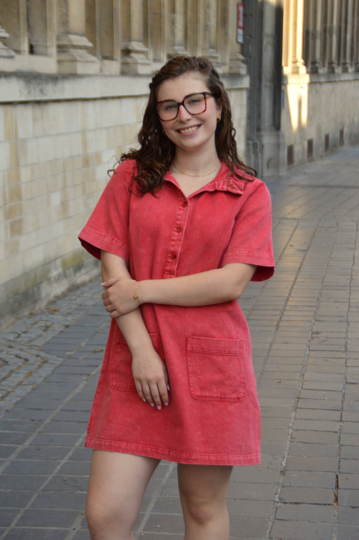 Rood jeanskleedje