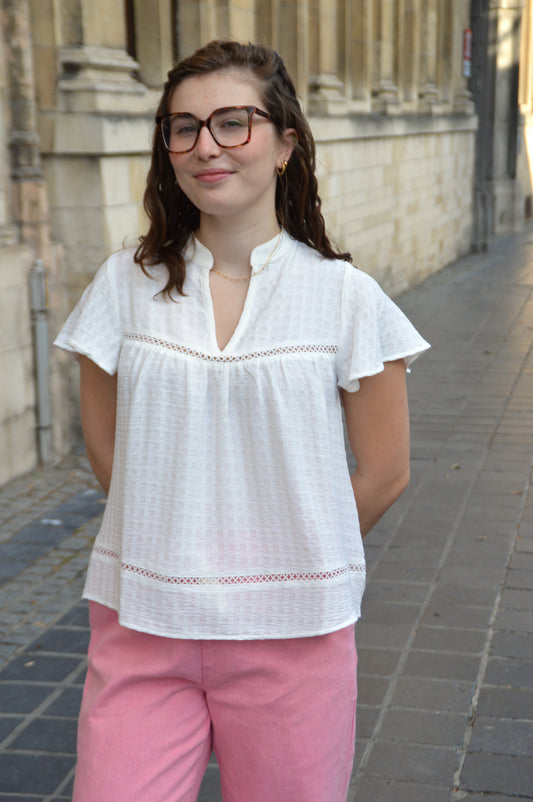 Witte blouse Flowy