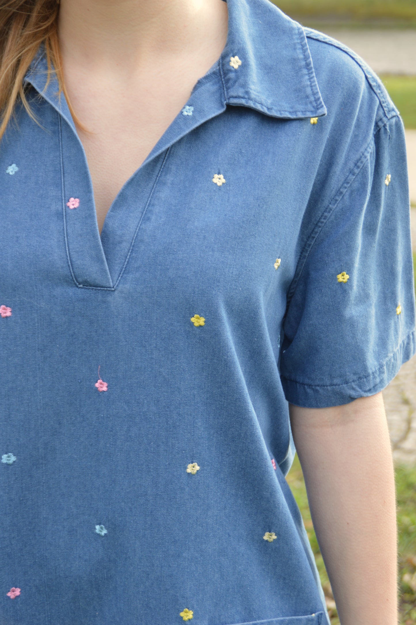 Jeanskleedje bloemetjes