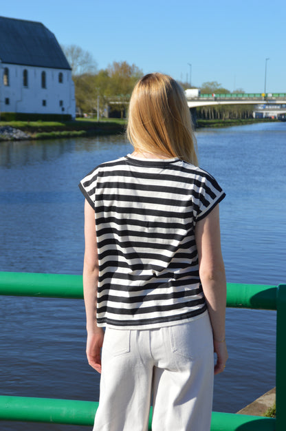 Gestreepte T-shirt zwart-wit