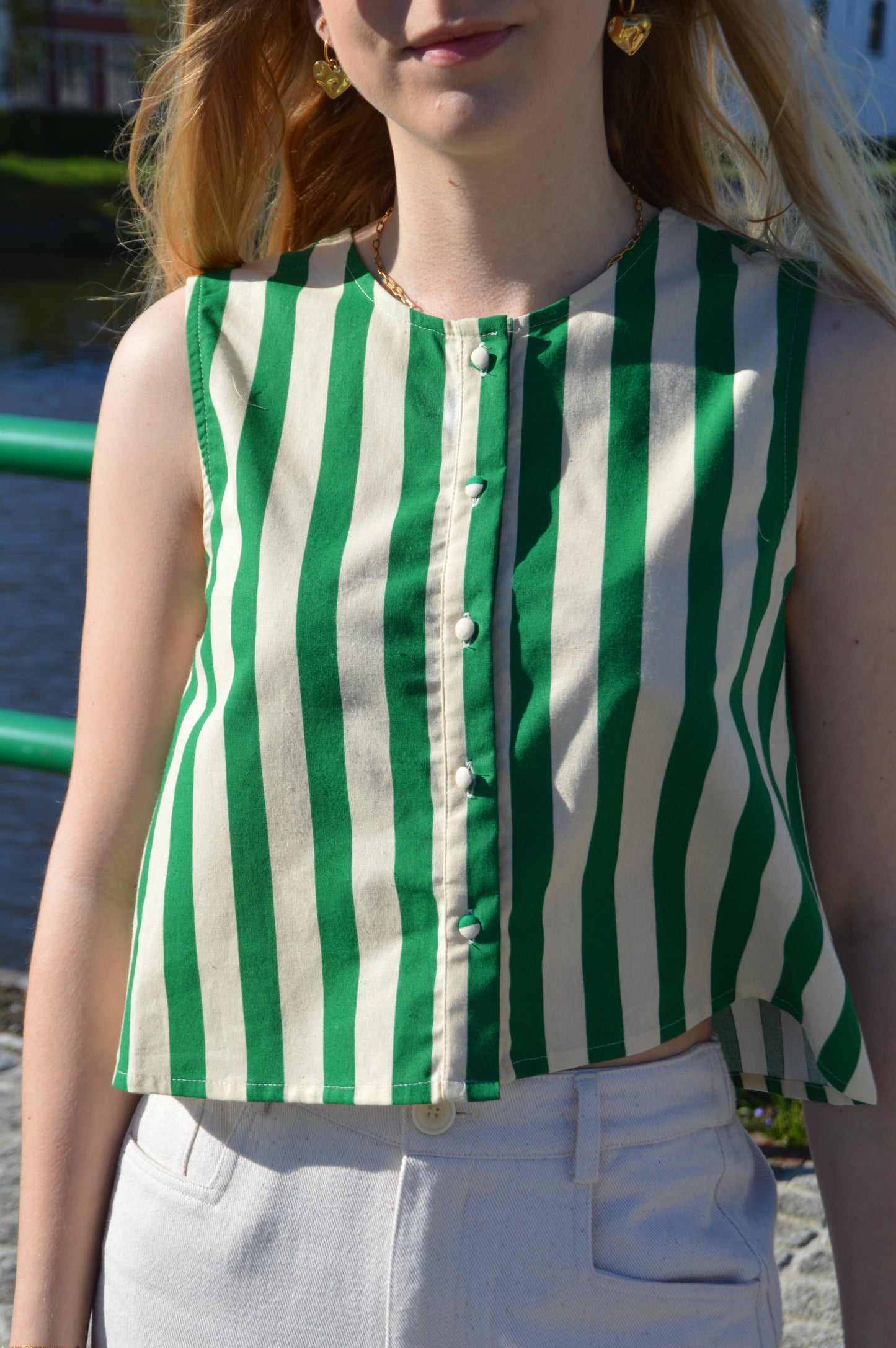 Blouse groene strepen