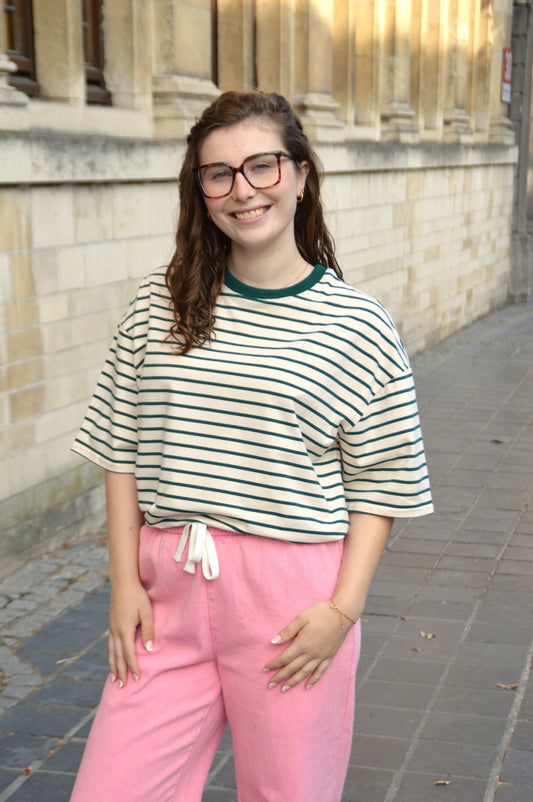 T-shirt streepjes groen