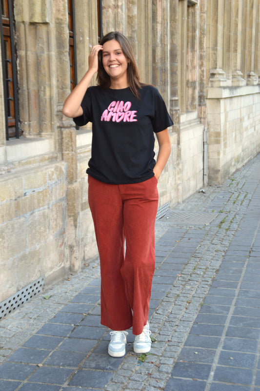 Ribfluwelen broek roest