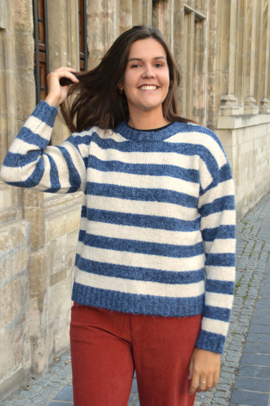 Trui strepen blauw