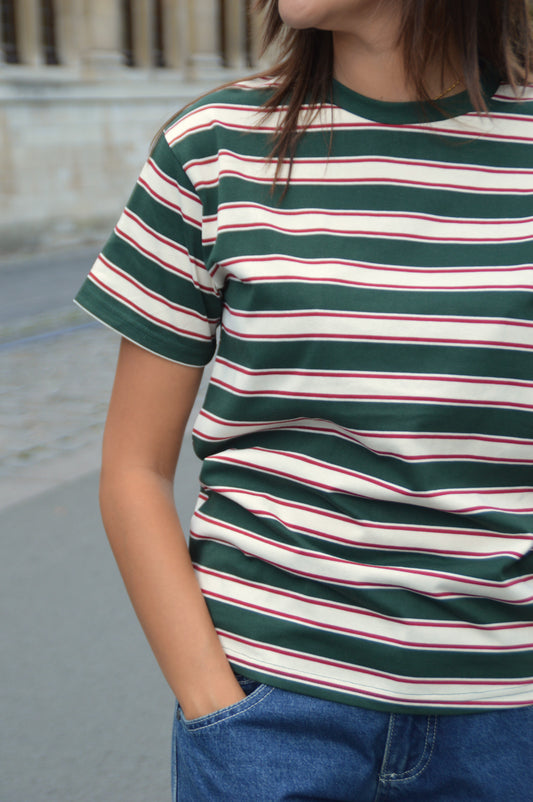 Gestreepte T-shirt groen