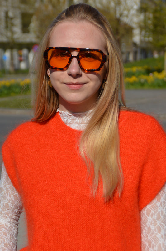 Zonnebril Málaga bruin-oranje