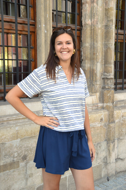 Gestreepte T-shirt blauw