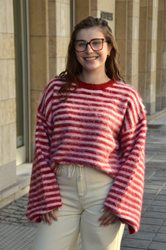 Gestreepte trui rood