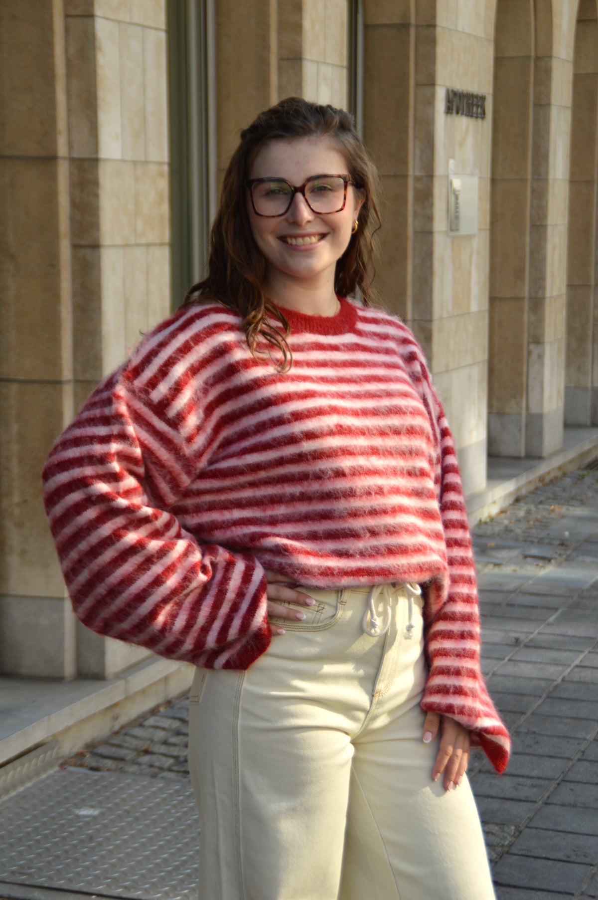 Gestreepte trui rood