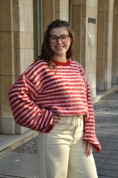Gestreepte trui rood