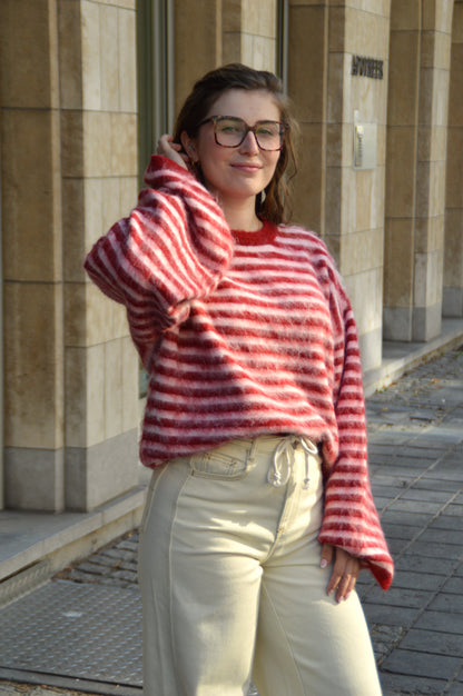 Gestreepte trui rood