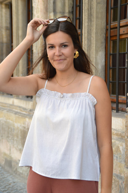 Beige topje streepjes