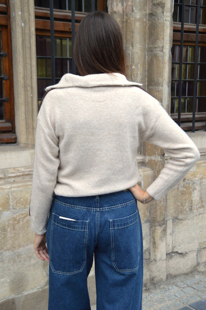 Sweater écru-bruin