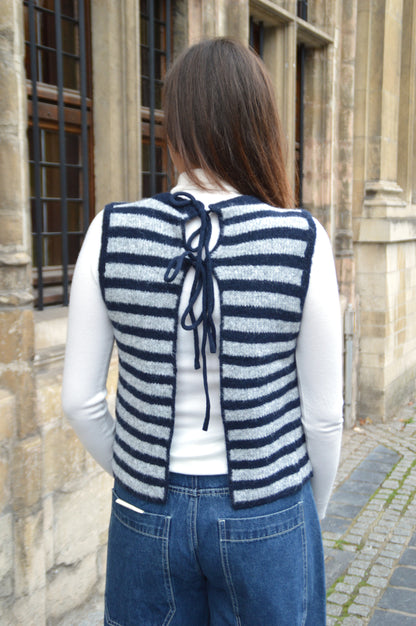 Gestreepte debardeur blauw