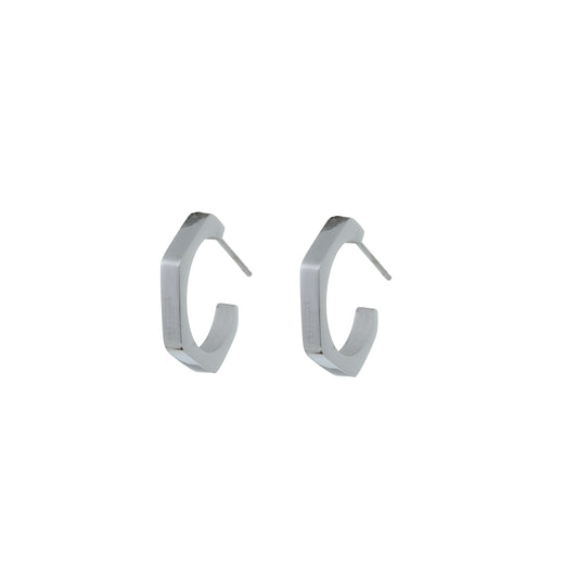 Oorbellen Hooked hoop zilver