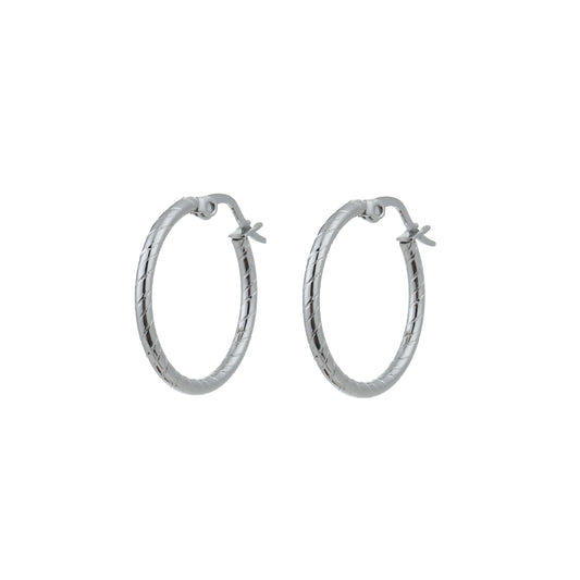 Oorbellen Roped hoop 20 mm zilver