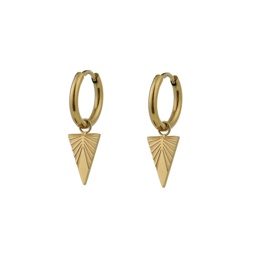 Oorbellen Triangle hoop goud
