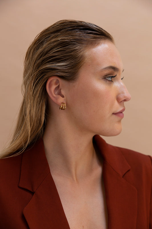 Oorbellen 3-way Hoop goud