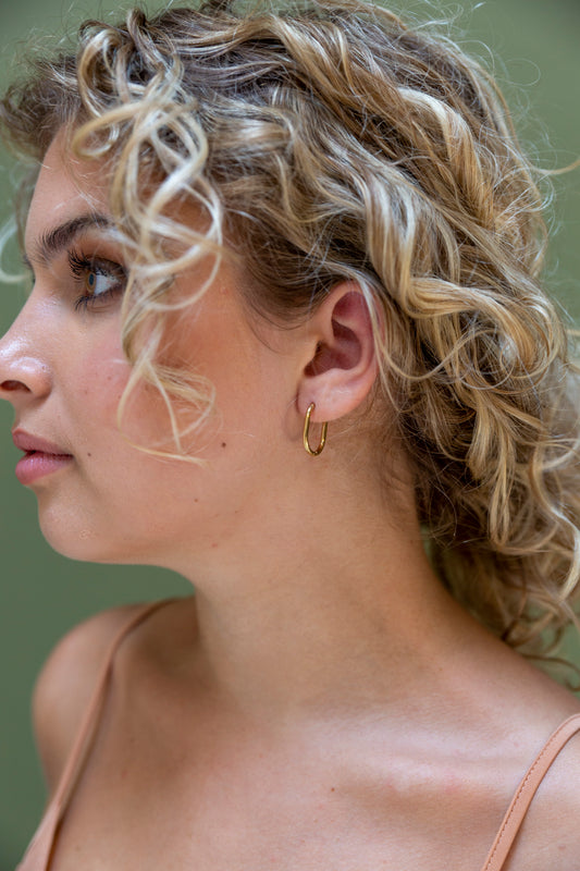 Oorbellen Oval Hoop goud
