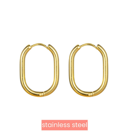 Oorbellen Oval Hoop goud
