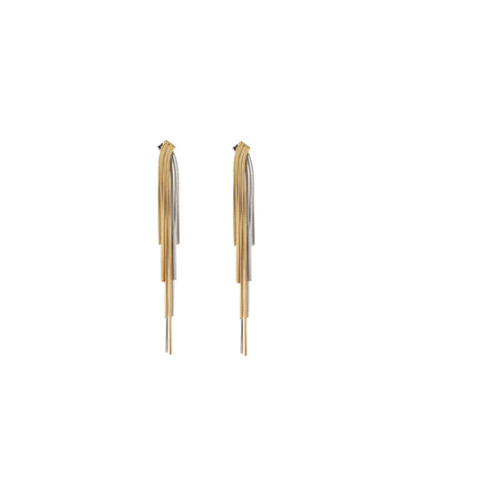 Oorbellen Star Waterfall goud & zilver