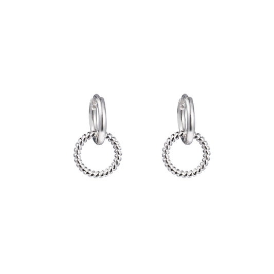Oorbellen Twisted Circle zilver