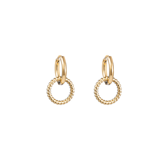 Oorbellen Twisted Circle goud