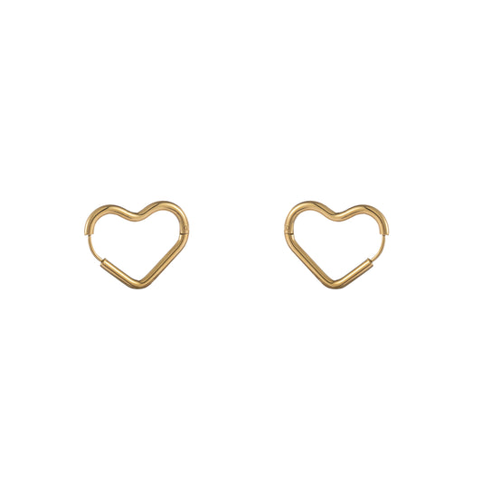Oorbellen Big Heart Ring goud