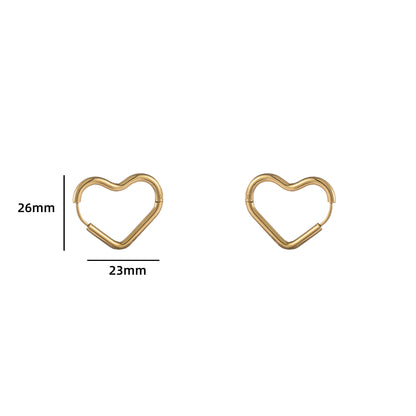 Oorbellen Big Heart Ring goud