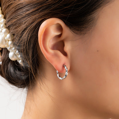Oorbellen Twisted Ring zilver