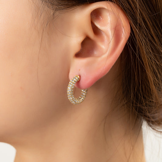 Oorbellen Bling ring goud