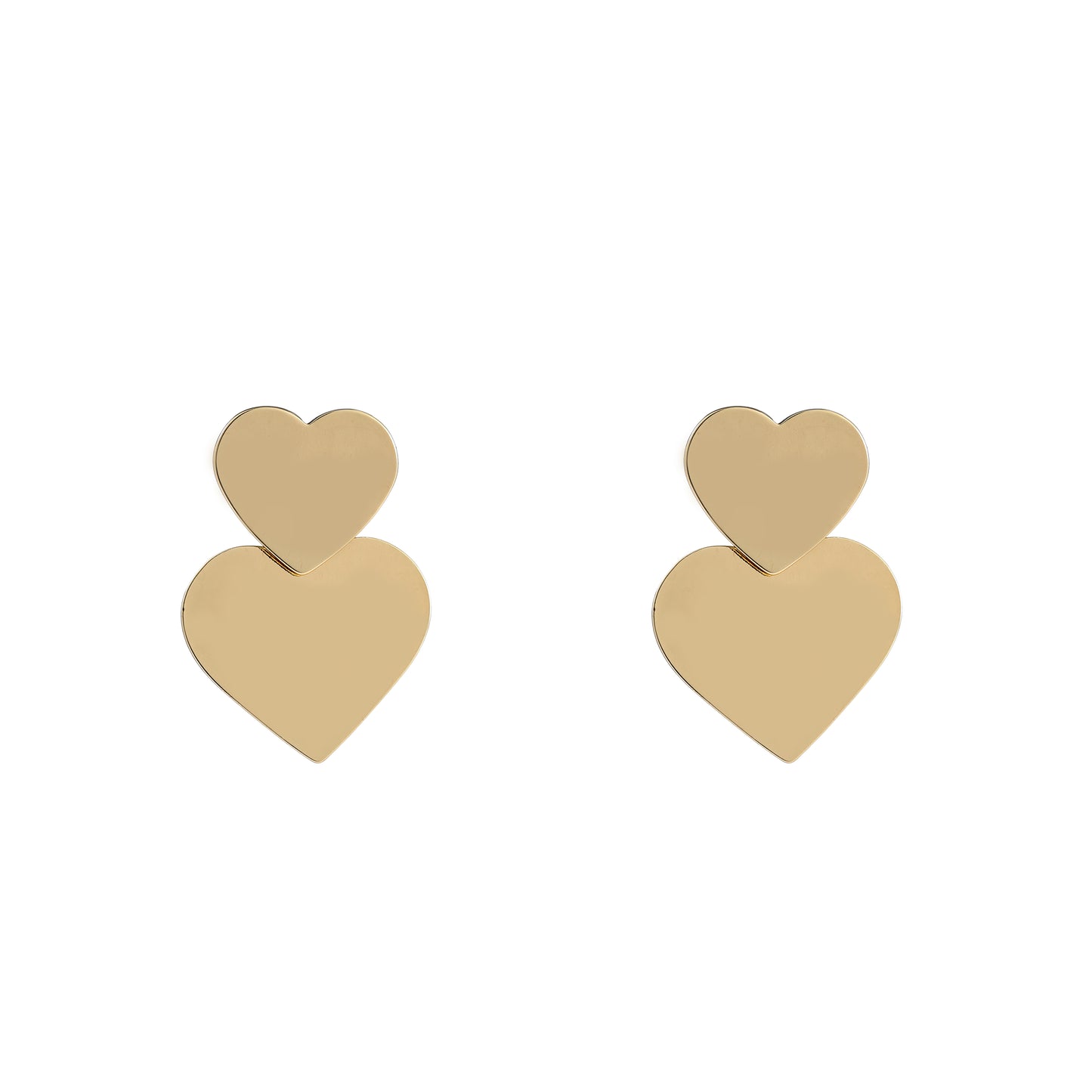Oorbellen 2 hearts goud
