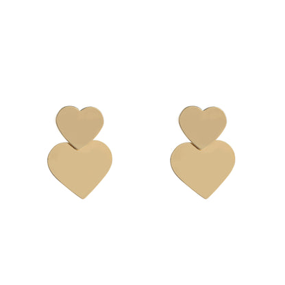 Oorbellen 2 hearts goud