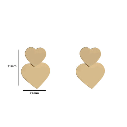 Oorbellen 2 hearts goud