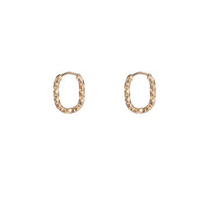 Oorbellen Oval hammered goud